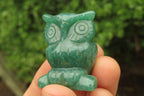 Polished Mini Aventurine Owl Carvings - sold per item - From Zimbabwe - Toprock Gemstones and Minerals 