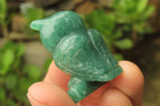 Polished Mini Aventurine Owl Carvings - sold per item - From Zimbabwe - Toprock Gemstones and Minerals 