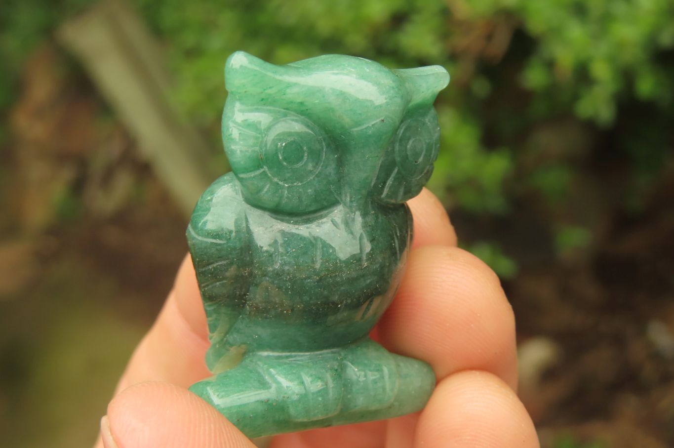 Polished Mini Aventurine Owl Carvings - sold per item - From Zimbabwe - Toprock Gemstones and Minerals 