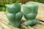 Polished Mini Aventurine Owl Carvings - sold per item - From Zimbabwe - Toprock Gemstones and Minerals 