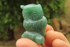 Polished Mini Aventurine Owl Carvings - sold per item - From Zimbabwe - Toprock Gemstones and Minerals 