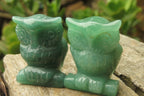Polished Mini Aventurine Owl Carvings - sold per item - From Zimbabwe - Toprock Gemstones and Minerals 