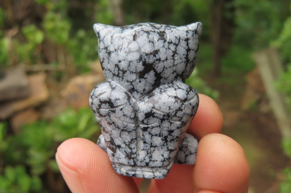 Polished Mini Snowflake Obsidian Owl Carvings - sold per item - From Mexico - Toprock Gemstones and Minerals 