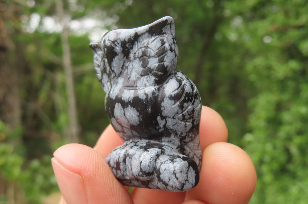 Polished Mini Snowflake Obsidian Owl Carvings - sold per item - From Mexico - Toprock Gemstones and Minerals 