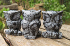 Polished Mini Snowflake Obsidian Owl Carvings - sold per item - From Mexico - Toprock Gemstones and Minerals 
