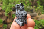 Polished Mini Snowflake Obsidian Owl Carvings - sold per item - From Mexico - Toprock Gemstones and Minerals 