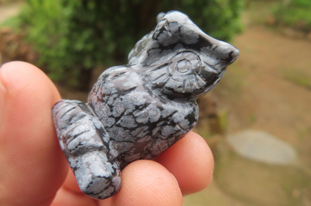 Polished Mini Snowflake Obsidian Owl Carvings - sold per item - From Mexico - Toprock Gemstones and Minerals 