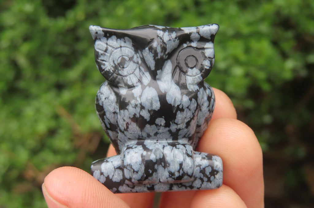 Polished Mini Snowflake Obsidian Owl Carvings - sold per item - From Mexico - Toprock Gemstones and Minerals 