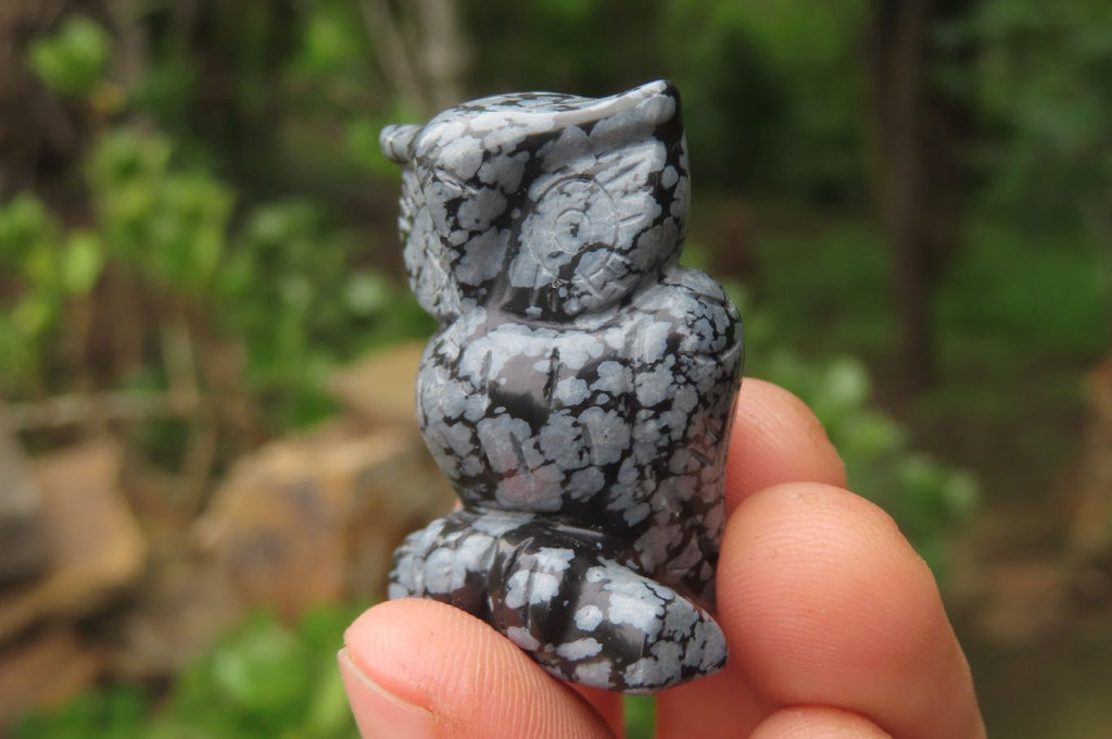 Polished Mini Snowflake Obsidian Owl Carvings - sold per item - From Mexico - Toprock Gemstones and Minerals 