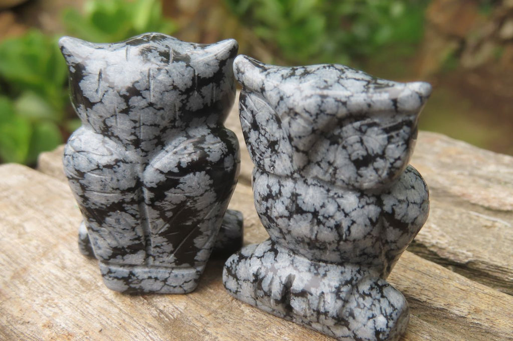 Polished Mini Snowflake Obsidian Owl Carvings - sold per item - From Mexico - Toprock Gemstones and Minerals 