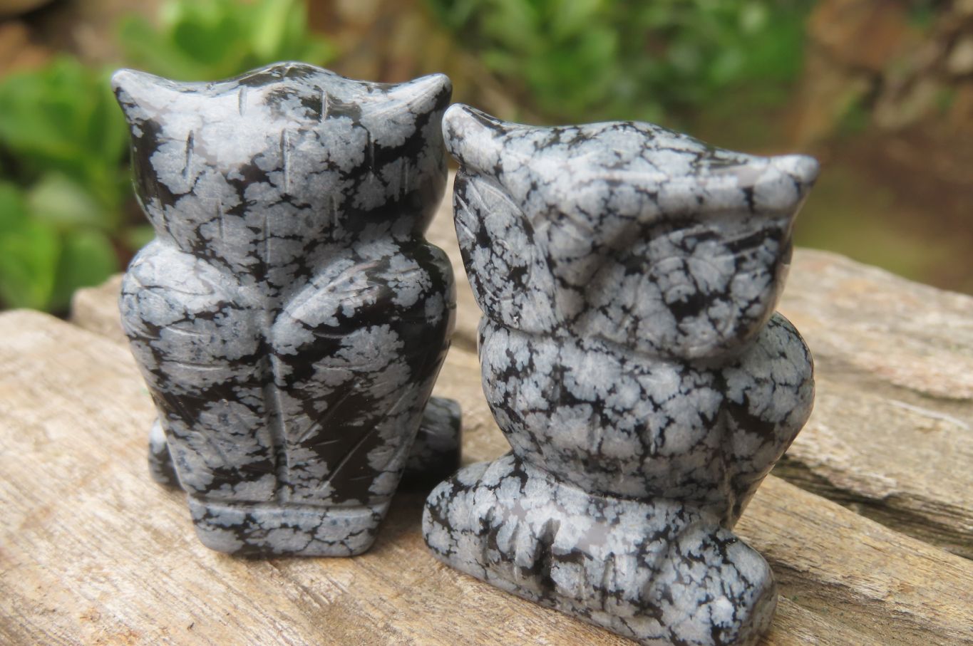 Polished Mini Snowflake Obsidian Owl Carvings - sold per item - From Mexico - Toprock Gemstones and Minerals 