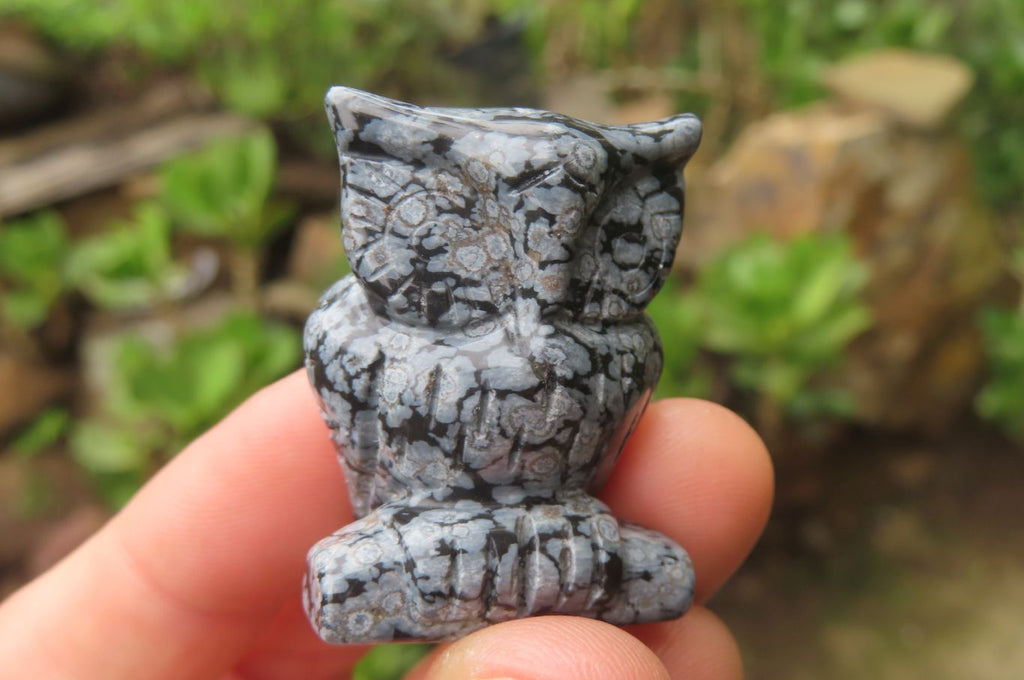 Polished Mini Snowflake Obsidian Owl Carvings - sold per item - From Mexico - Toprock Gemstones and Minerals 