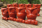 Polished Mini Red Jasper Owl Carvings - sold per item - From South Africa - Toprock Gemstones and Minerals 