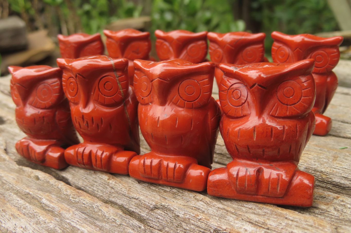 Polished Mini Red Jasper Owl Carvings - sold per item - From South Africa - Toprock Gemstones and Minerals 