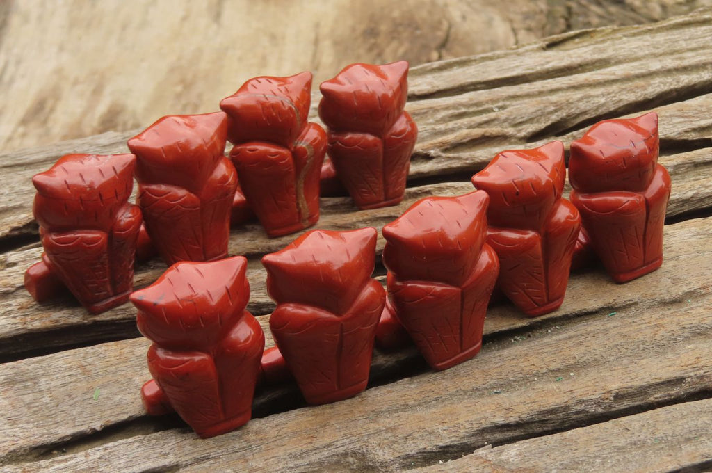Polished Mini Red Jasper Owl Carvings - sold per item - From South Africa - Toprock Gemstones and Minerals 