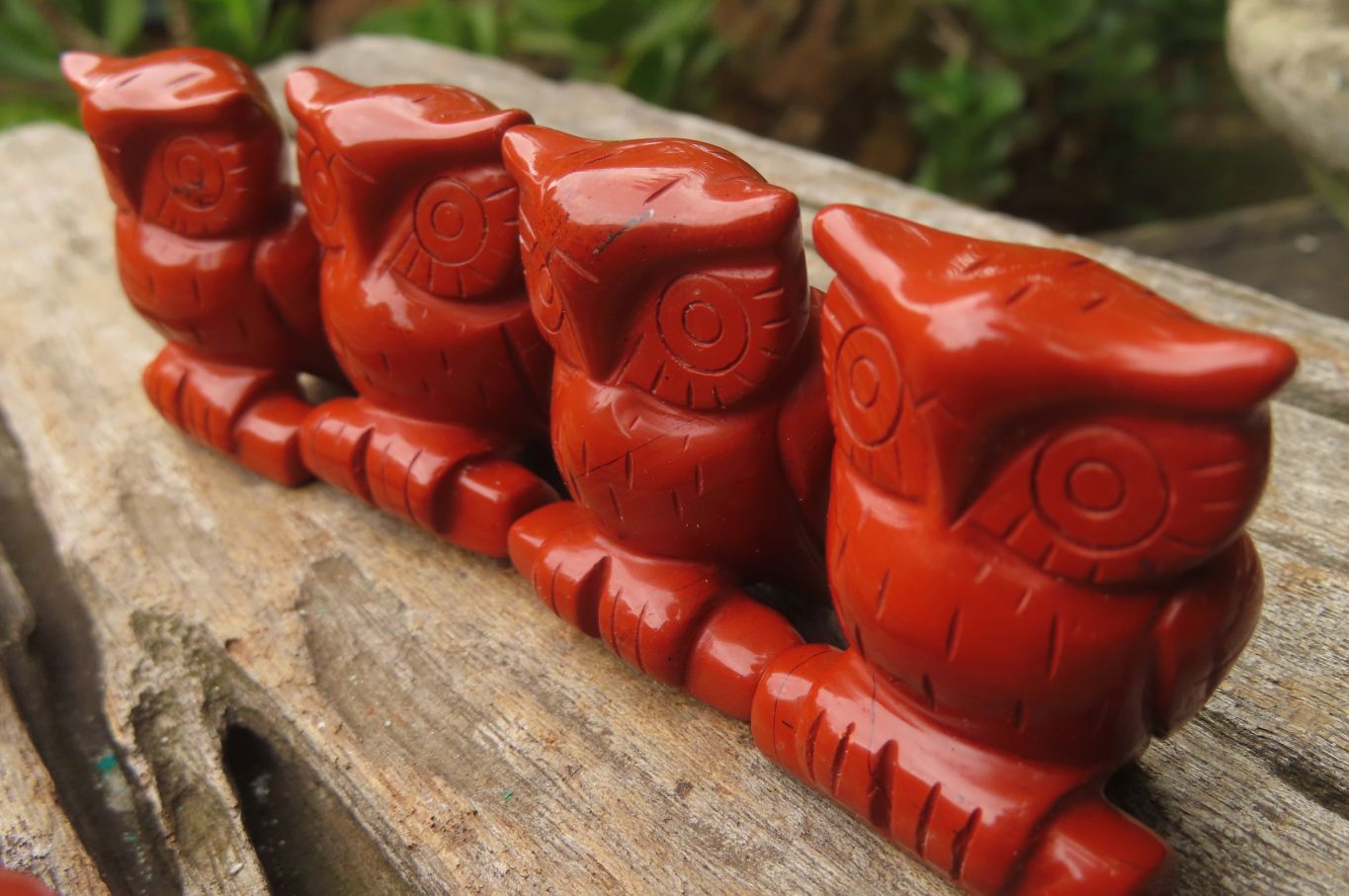 Polished Mini Red Jasper Owl Carvings - sold per item - From South Africa - Toprock Gemstones and Minerals 