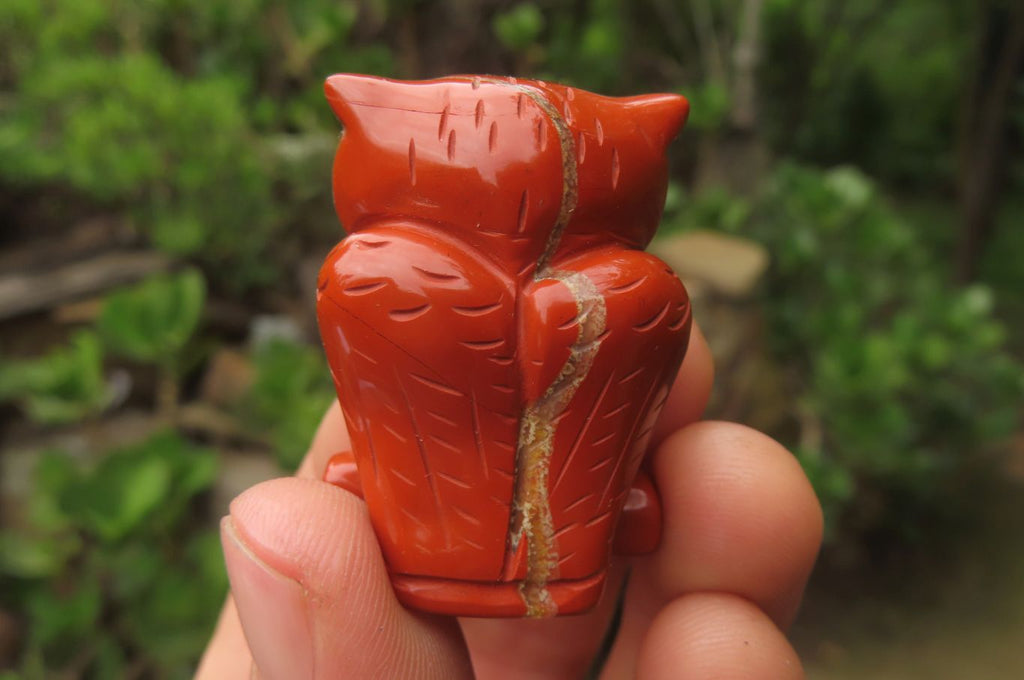 Polished Mini Red Jasper Owl Carvings - sold per item - From South Africa - Toprock Gemstones and Minerals 