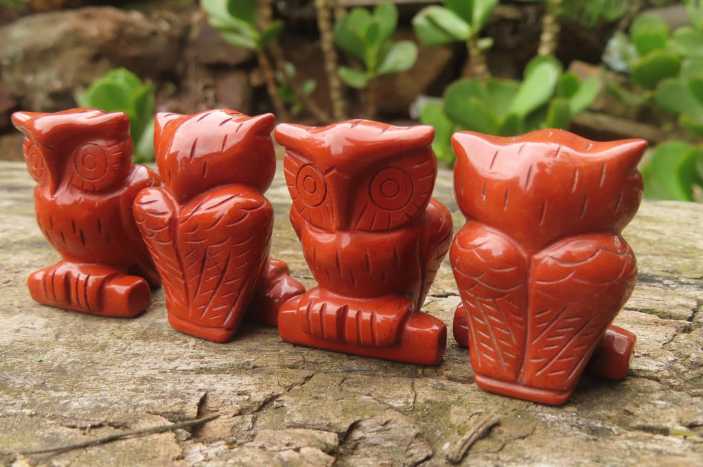 Polished Mini Red Jasper Owl Carvings - sold per item - From South Africa - Toprock Gemstones and Minerals 