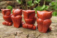 Polished Mini Red Jasper Owl Carvings - sold per item - From South Africa - Toprock Gemstones and Minerals 