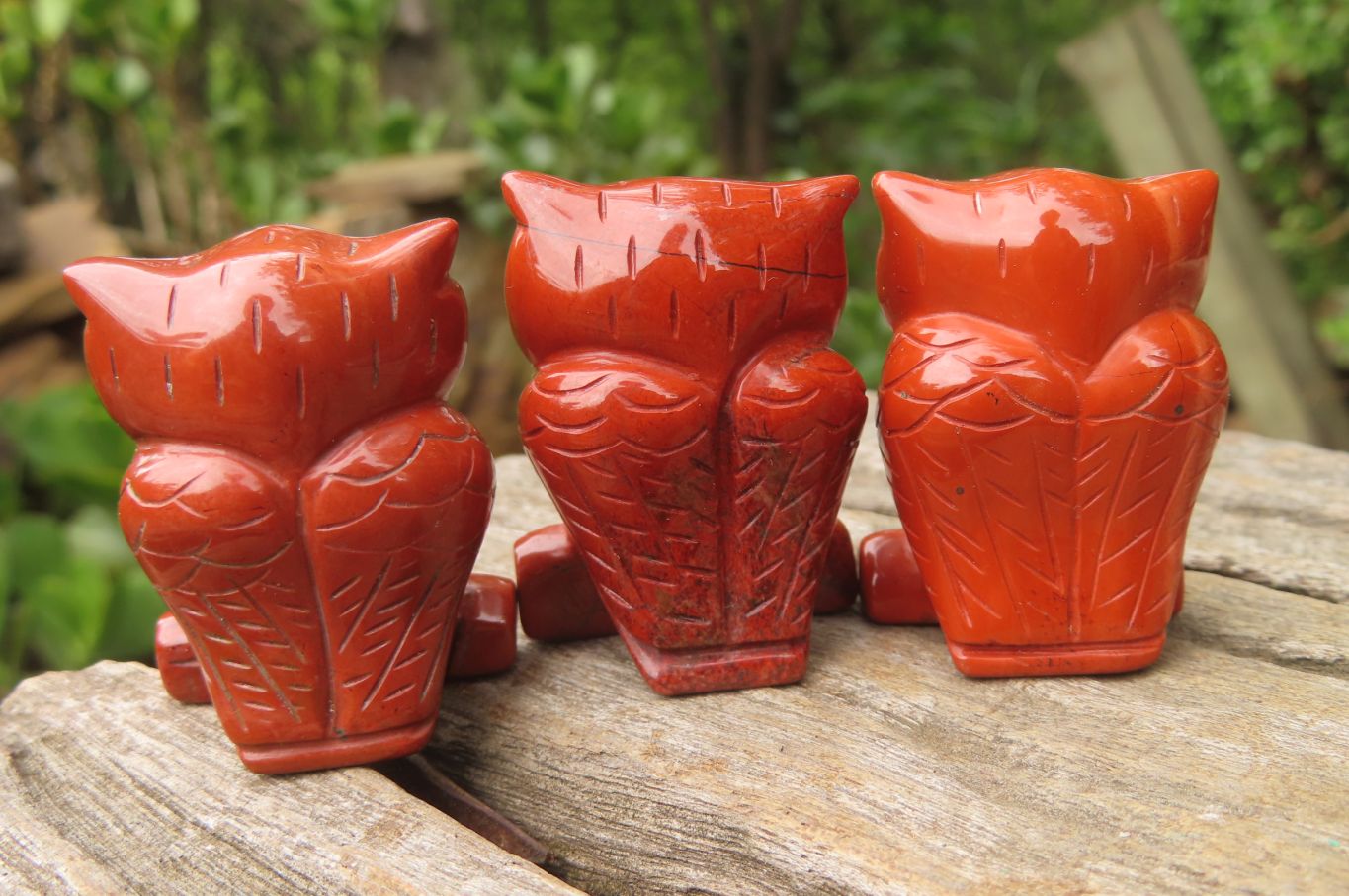 Polished Mini Red Jasper Owl Carvings - sold per item - From South Africa - Toprock Gemstones and Minerals 
