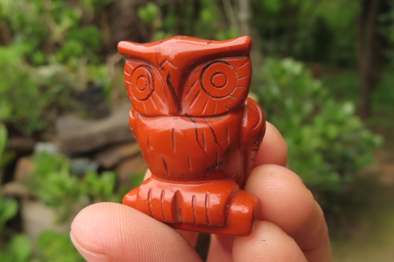 Polished Mini Red Jasper Owl Carvings - sold per item - From South Africa - Toprock Gemstones and Minerals 