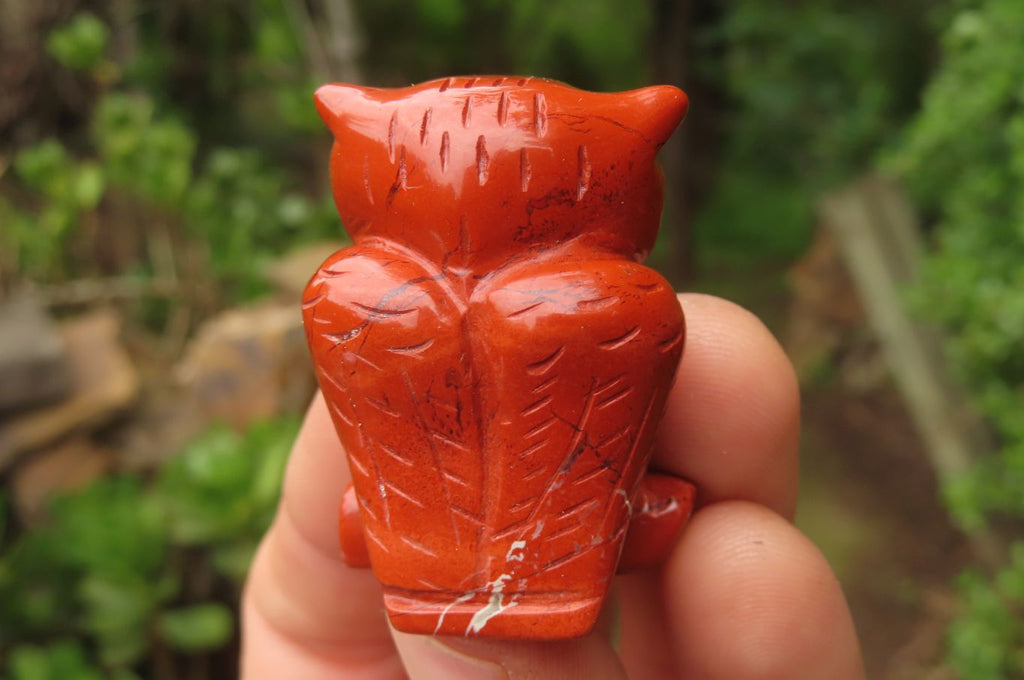 Polished Mini Red Jasper Owl Carvings - sold per item - From South Africa - Toprock Gemstones and Minerals 