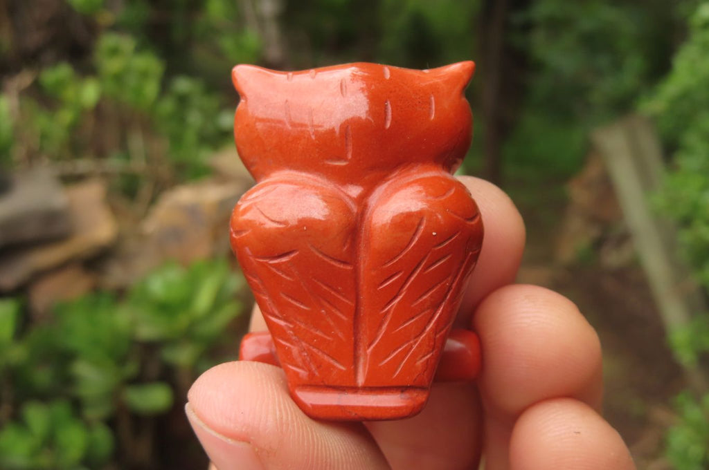 Polished Mini Red Jasper Owl Carvings - sold per item - From South Africa - Toprock Gemstones and Minerals 