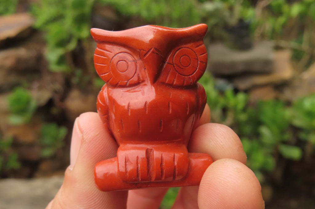 Polished Mini Red Jasper Owl Carvings - sold per item - From South Africa - Toprock Gemstones and Minerals 