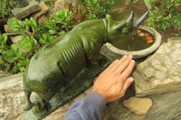 Hand Made Green Verdite Rhino Carving x 1 From Zimbabwe - Toprock Gemstones and Minerals 