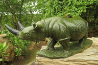 Hand Made Green Verdite Rhino Carving x 1 From Zimbabwe - Toprock Gemstones and Minerals 