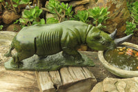 Hand Made Green Verdite Rhino Carving x 1 From Zimbabwe - Toprock Gemstones and Minerals 