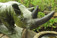 Hand Made Green Verdite Rhino Carving x 1 From Zimbabwe - Toprock Gemstones and Minerals 