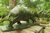 Hand Made Green Verdite Rhino Carving x 1 From Zimbabwe - Toprock Gemstones and Minerals 