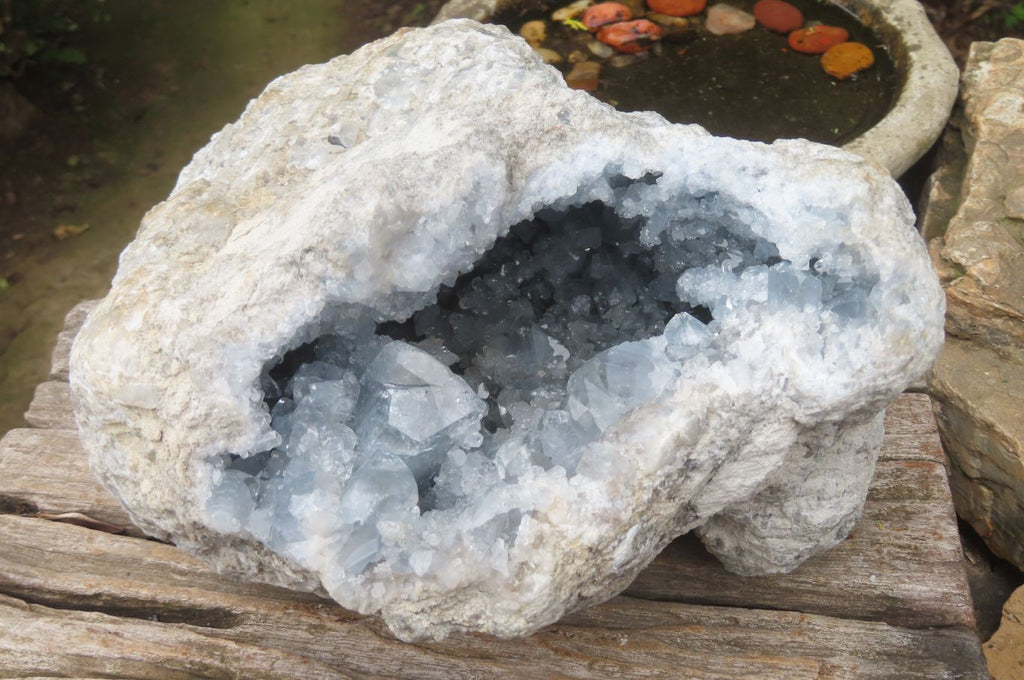 Natural Celestite Geode Specimen x 1 From Sakoany, Madagascar - Toprock Gemstones and Minerals 