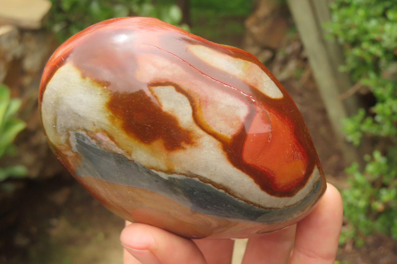 Polished On One Side Polychrome Jasper x 4 From Mahajanga, Madagascar - Toprock Gemstones and Minerals 