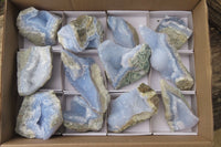 Natural Blue Lace Agate Specimens x 12 From Malawi - Toprock Gemstones and Minerals 