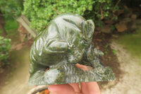 Hand Made Green Verdite Animal Carvings x 2 From Zimbabwe