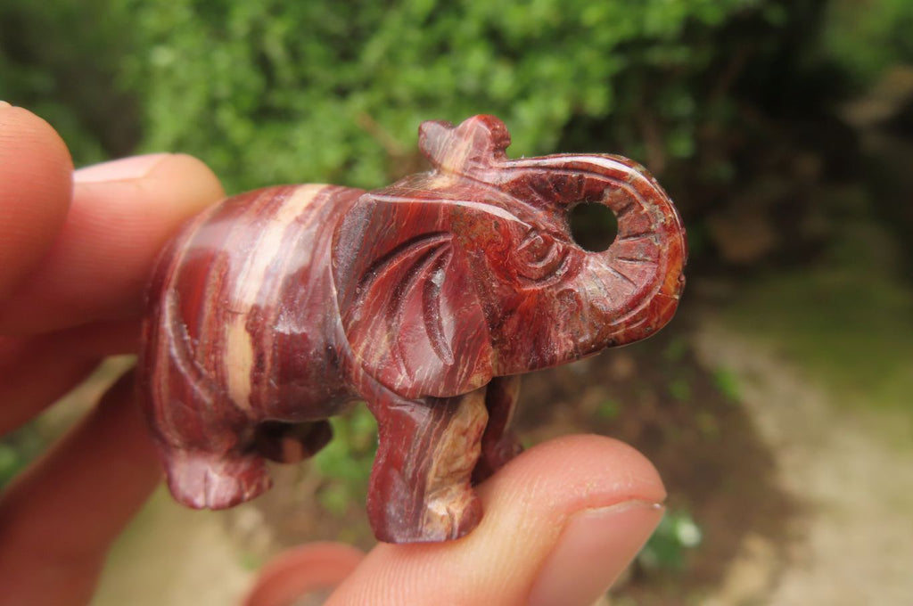 Polished Small Brecciated Jasper Elephant Carving - sold per item - From South Africa - Toprock Gemstones and Minerals 