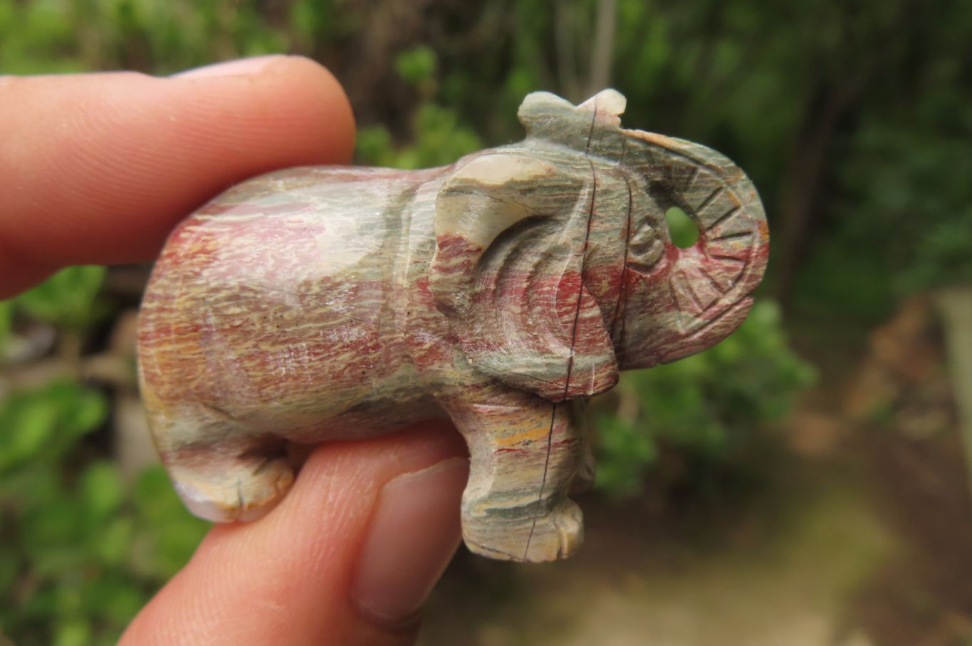 Polished Small Brecciated Jasper Elephant Carving - sold per item - From South Africa - Toprock Gemstones and Minerals 