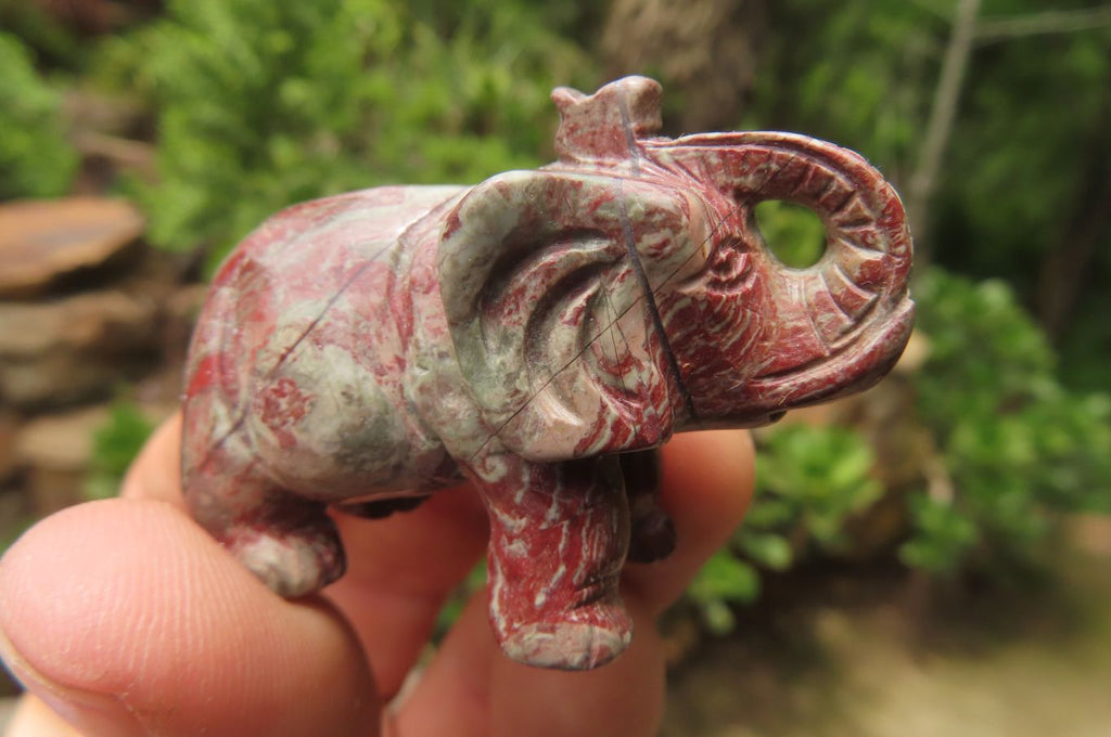 Polished Small Brecciated Jasper Elephant Carving - sold per item - From South Africa - Toprock Gemstones and Minerals 