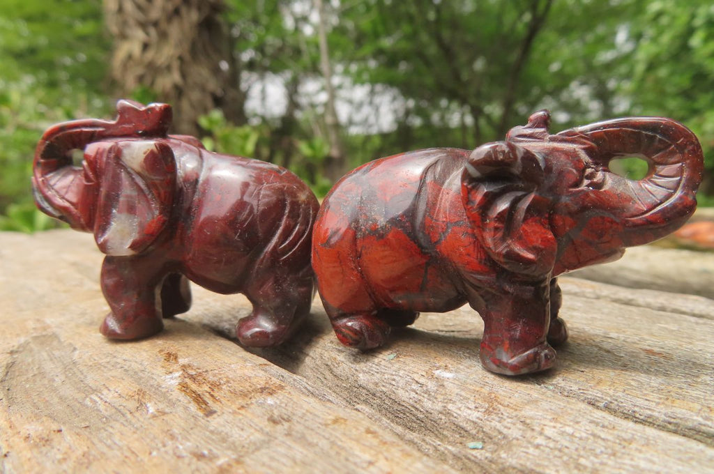 Polished Small Brecciated Jasper Elephant Carving - sold per item - From South Africa - Toprock Gemstones and Minerals 
