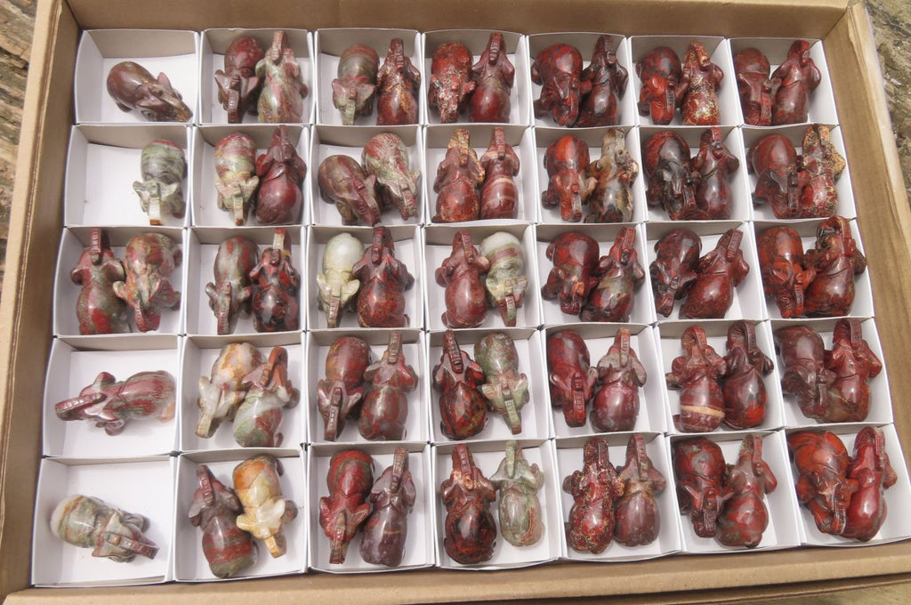 Polished Small Brecciated Jasper Elephant Carving - sold per item - From South Africa - Toprock Gemstones and Minerals 