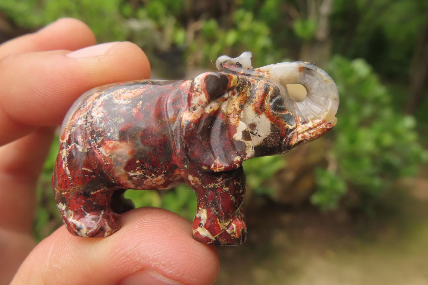 Polished Small Brecciated Jasper Elephant Carving - sold per item - From South Africa - Toprock Gemstones and Minerals 