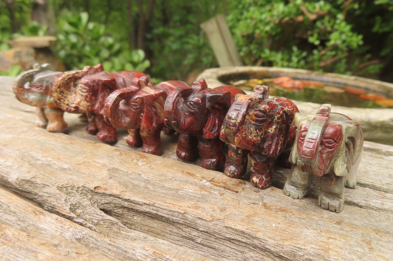 Polished Small Brecciated Jasper Elephant Carving - sold per item - From South Africa - Toprock Gemstones and Minerals 