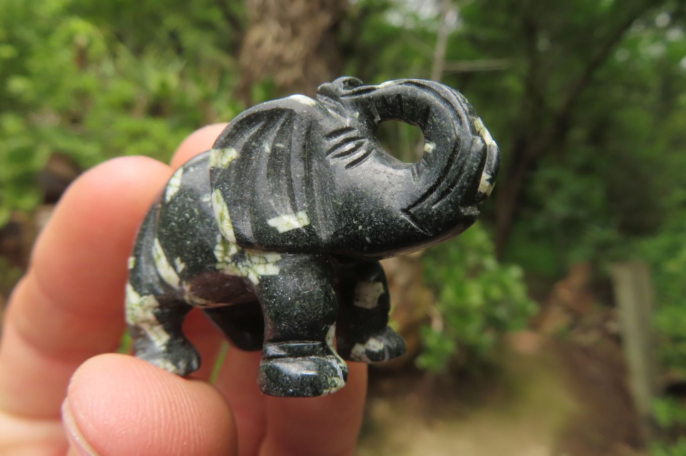 Polished Small Basalt Mint Amygdale Elephant Carving - sold per item - From South Africa - Toprock Gemstones and Minerals 