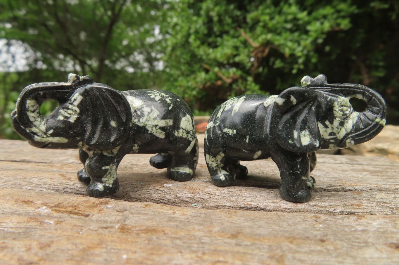 Polished Small Basalt Mint Amygdale Elephant Carving - sold per item - From South Africa - Toprock Gemstones and Minerals 