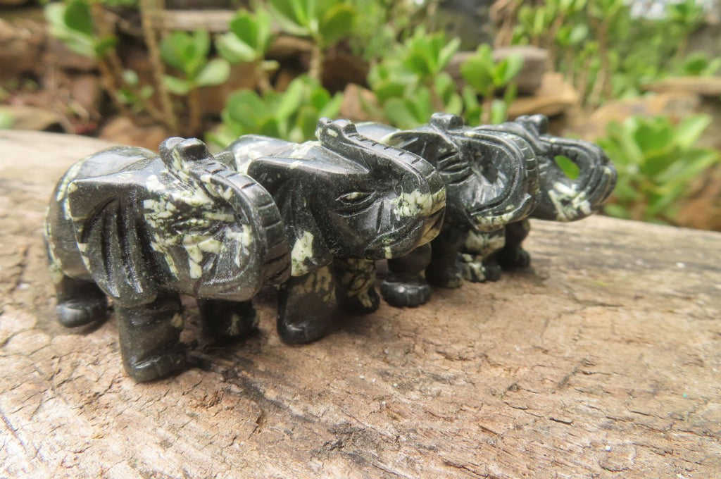 Polished Small Basalt Mint Amygdale Elephant Carving - sold per item - From South Africa - Toprock Gemstones and Minerals 