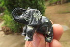 Polished Small Basalt Mint Amygdale Elephant Carving - sold per item - From South Africa - Toprock Gemstones and Minerals 