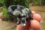 Polished Small Basalt Mint Amygdale Elephant Carving - sold per item - From South Africa - Toprock Gemstones and Minerals 