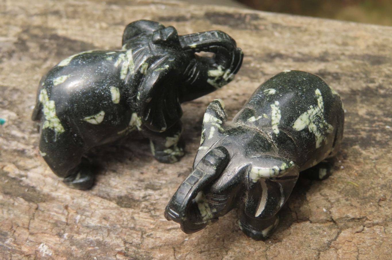 Polished Small Basalt Mint Amygdale Elephant Carving - sold per item - From South Africa - Toprock Gemstones and Minerals 